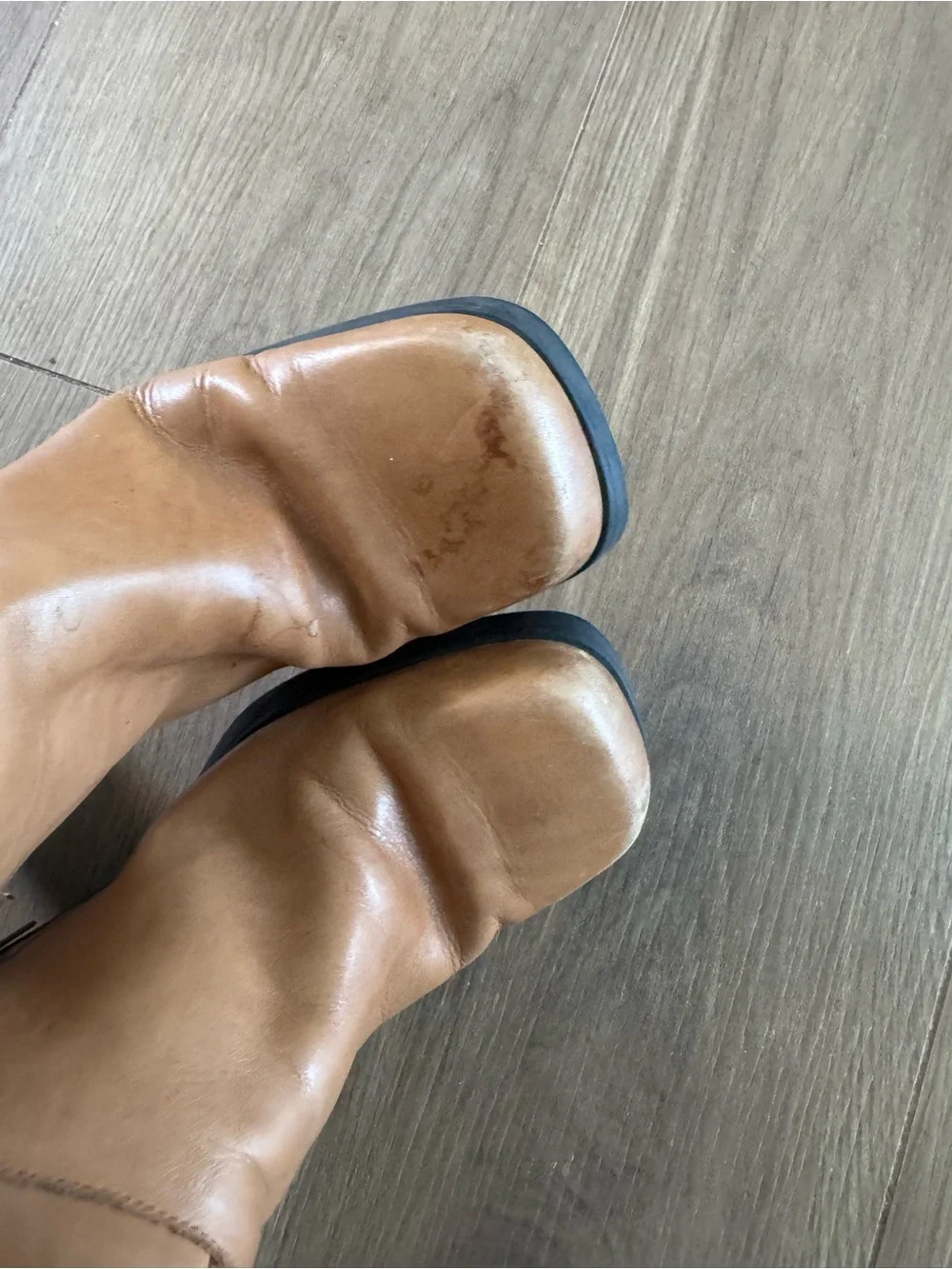 Tommy Hilfiger Camel/Tan Leather Over-the-Knee Block Heel Boots